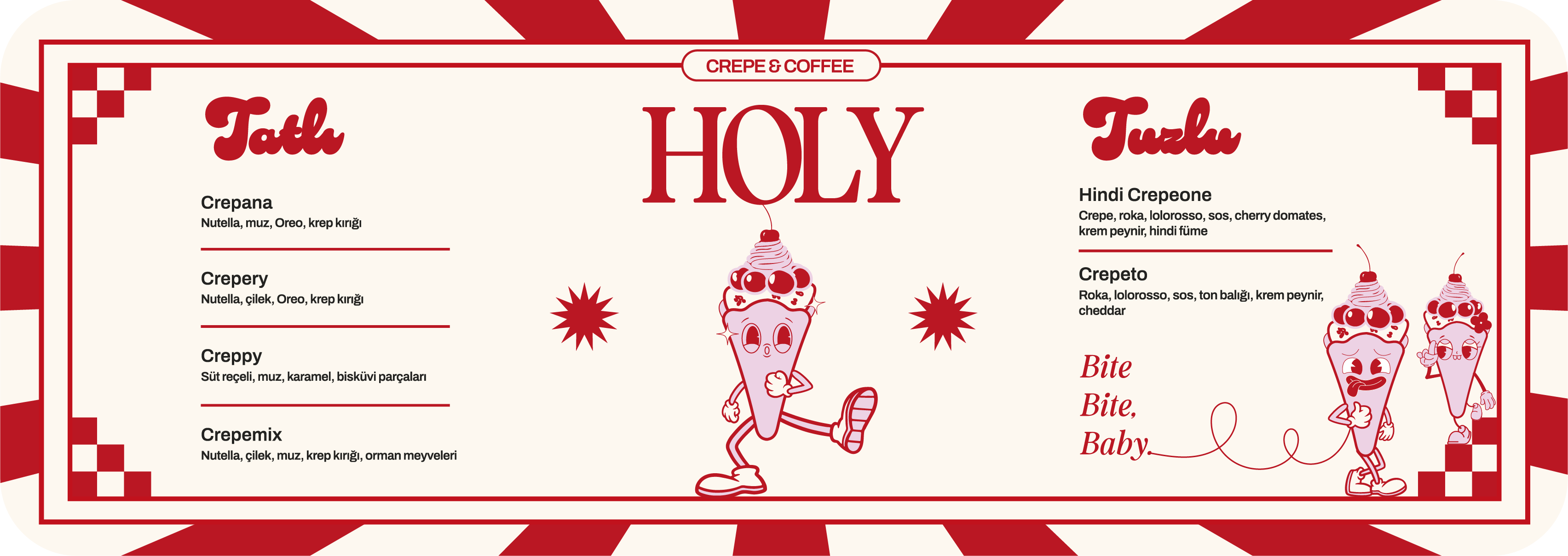 Holy Crepe Menu Design